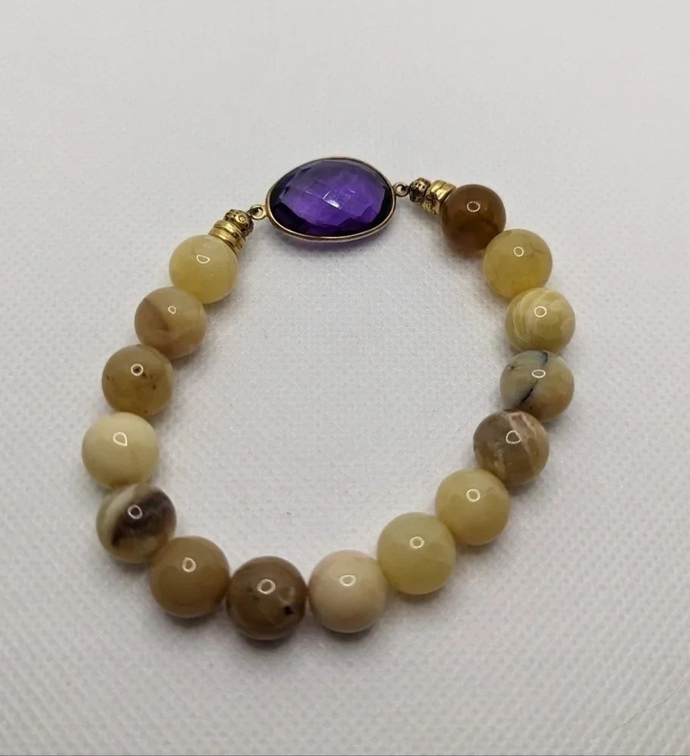 Natural agate bracelet